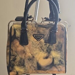 Black and Tan Fur Satchel